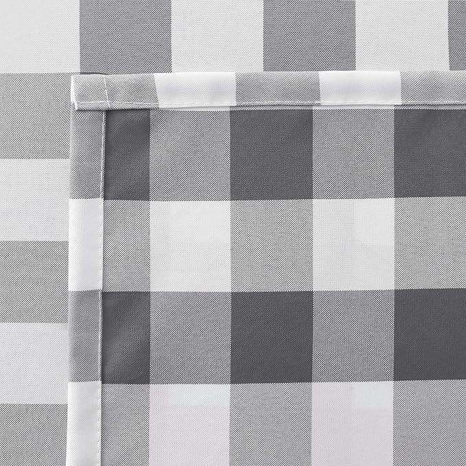 Hiasan Checkered Tablecloth Rectangle - Stain Resistant, Waterproof and Washable Table Cloth Gingham for Outdoor Picnic, Holiday Dinner, 60 x 102 Inch, Grey and White