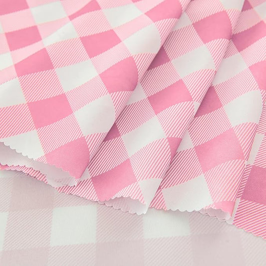 Waterproof Plaid Tablecloth Fabric - Round 120 Inch Classic Gingham Checker Table Cloth for Indoor/Outdoor Use - Buffalo Table Cover for Picnics, BBQs, and Parties