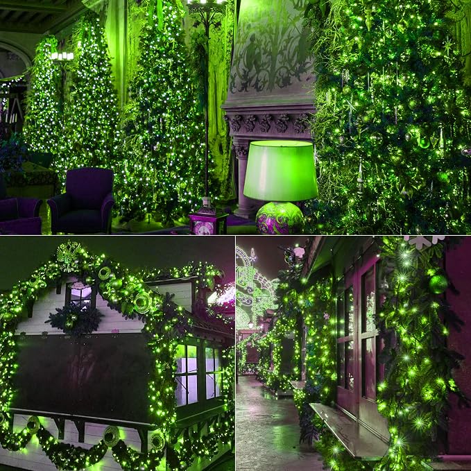 Brizled Outdoor Christmas Lights Green, 78.74ft 240 LED Mini Light String | Connectable; 8 Modes; Waterproof; Memory; Timer; Plugin Twinkle Mini Tree Fairy Light for Outside Xmas Patrick's Day Party