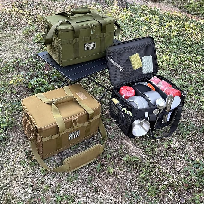 Tactical Camping Storage Bag 28L Tactical Utility Tote Bag Camping Cookware Organizer Trunk Organizer