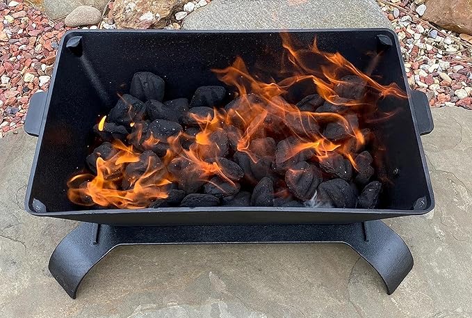 King Kooker Cast Iron Charcoal Grill 18" x 12" Cooking Area, 8.5" Grill Height