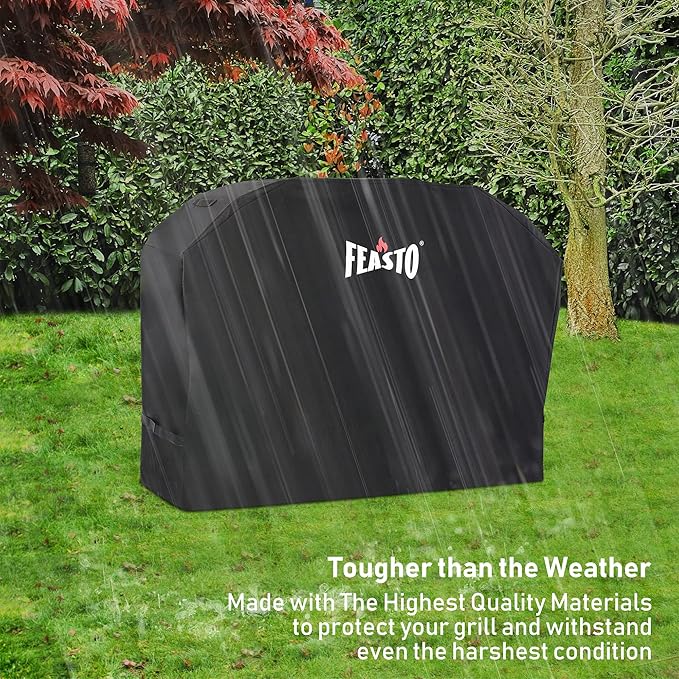 Feasto BBQ Grill Cover, 55 Inch Heavy Duty Waterproof Gas Grill Cover with Adjustable Velcro Strap, Anti-UV, Fade Resistant, Fits for Weber, Char Broil, Nexgrill, Royal Gourmet (55"L x 23"W x 42"H)