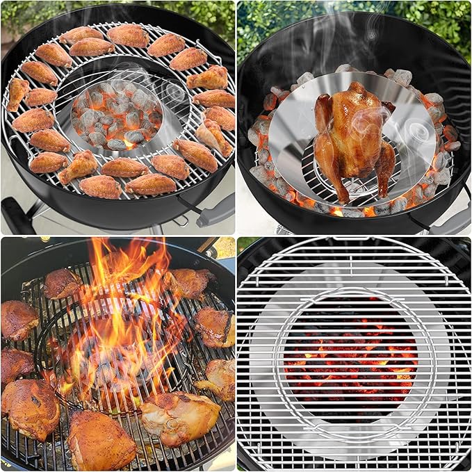onlyfire Stainless Steel Charcoal Briquet Holder BBQ Whirlpool for Weber 26" Kettle Charcoal Grills