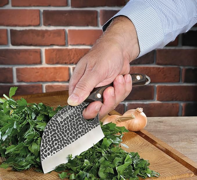 Zassenhaus Keeper Chef's Knife 9.8-inch, Handmade Blade Steel with Hole, Pakka Wood Handle with Leather Sheath, for Kitchen or Outdoor Chef's, Boning, Chopping Knife
