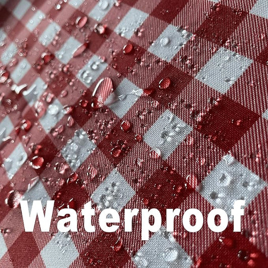 Classic Gingham Tablecloth Fabric - Oblong 58x120 Water Resistant Chequered Pattern Table Cloth for Indoor/Outdoor Use - Tabletop Cover for Birthday, Picnics, Gardens, and Parties