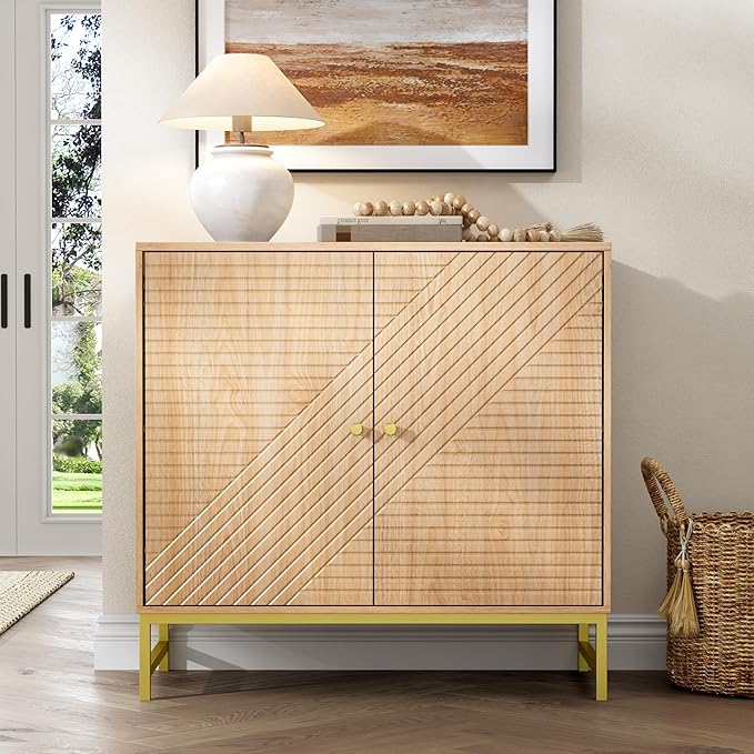 Storage Cabinet with Doors and Adjustable Shelf, Sideboard Buffet Cabinet with Storage, Console Table & Credenza for Living Room, Kitchen, Dining Room
