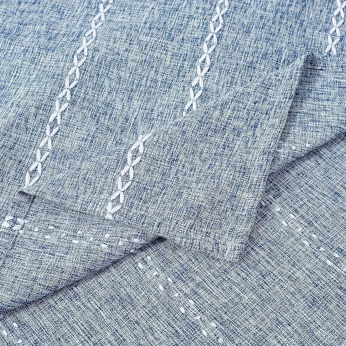 Chassic Square Tablecloth 60 x 60 Inch, Farmhouse Boho Linen Table Cloths, Wrinkle Free & Washable Tablecloths for Dining Tables, Summer Kitchen Decor - Blue