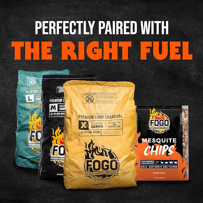 FOGO Mesquite Wood Chips for Grilling and Smoking, Bold Southwest BBQ Flavor for Charcoal and Gas Grills, Made in USA, 1.4 lb Bag, 6-Pack