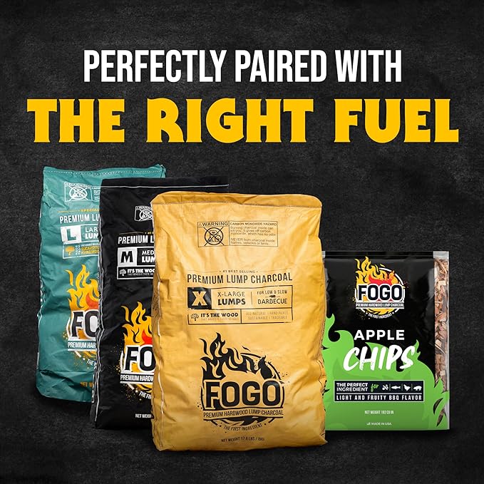 FOGO Wood Chips Variety Pack for Grilling and Smoking, 7 Flavors Including Apple, Cherry, Pecan, Oak, Post Oak, Hickory, & Mesquite, Made in USA, 1.4 lb Bags, 7-Pack