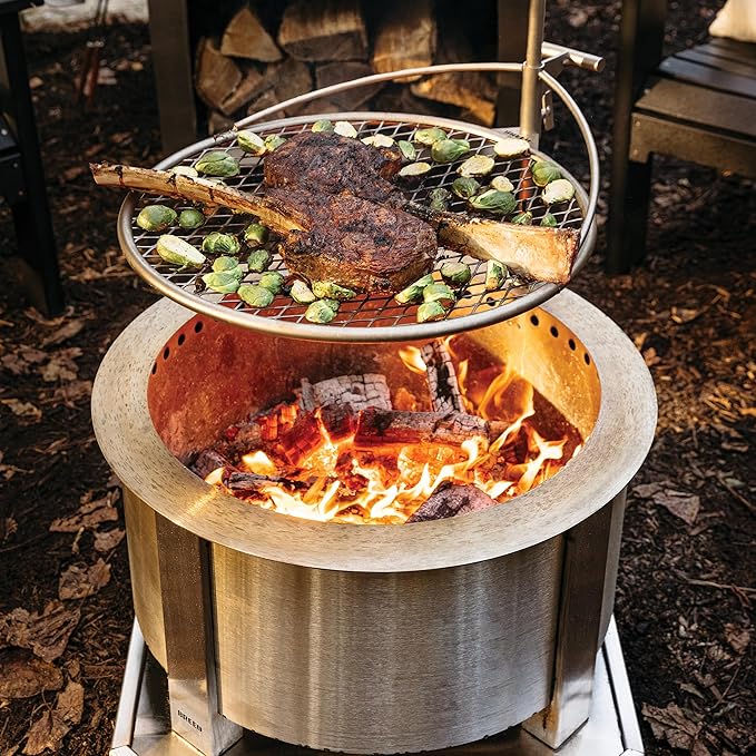 Outpost Grill 24 - Campfire Grill - Breeo X Series Accessory - Stainless Steel, Durable, USA Made - Campfire Grate - Camping Cooking Rack - Fire Pit Accessories