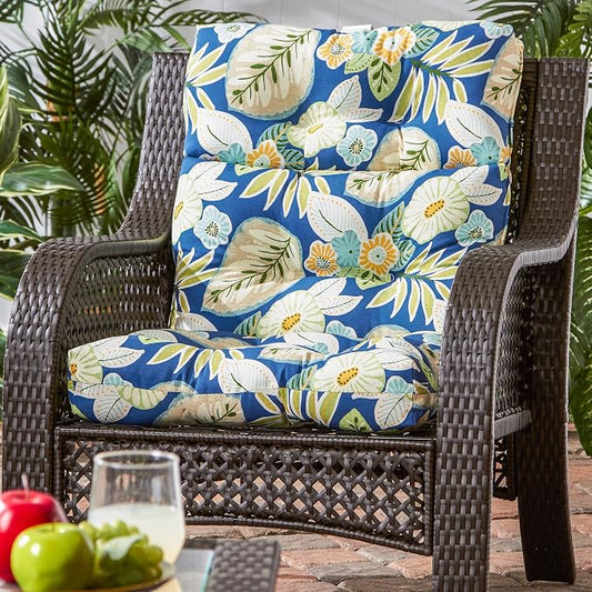 Greendale Home Fashions Magnolia Floral 44'' x 22'' Outdoor High Back Chair Cushion
