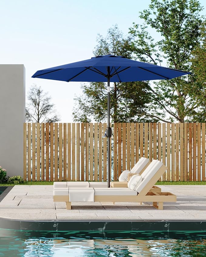 GarveeLife 9 ft Patio Umbrella, Outdoor Table Market Umbrella