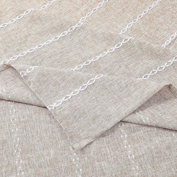 Chassic 60 x 60 inches Farmhouse Style Linen tablecloths, Wrinkle Resistant Washable Dining Room Table Cloths for Square Tables - Light Coffee