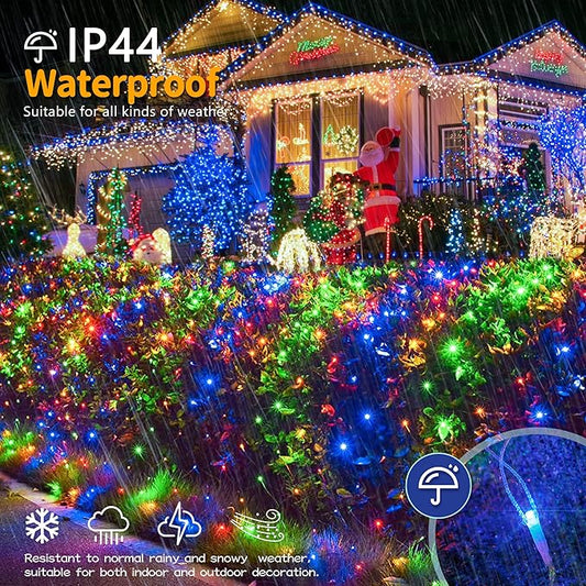 HEYFUNi 192 LED Net Lights Outdoor Mesh Lights,8 Modes Net Light for Bushes Plug in, Waterproof Christmas Net String Light for Bushes Ceiling Wedding Indoor Outdoor(9.8ft x 6.6ft,Multicolor)
