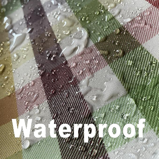 Waterproof Plaid Tablecloth Fabric - Square 58x58 Inch Classic Gingham Checker Christmas Thanksgiving Table Cloth for Indoor/Outdoor Use - Xmas Tabletop Cover for Picnics, BBQs, and Parties