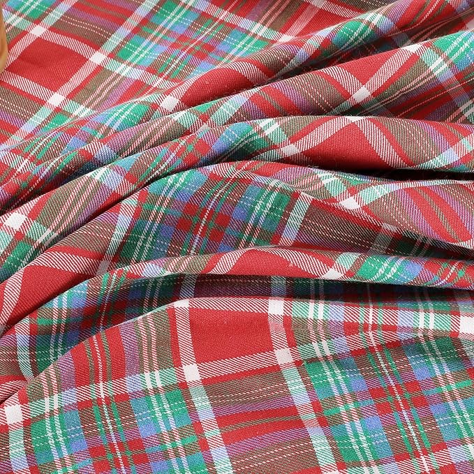 B-COOL Checkered Tablecloth Fabric Christmas Decorations - Rectangle 57x84 Inches Classic Gingham Buffalo Plaid Table Cloth for Indoor Outdoor Use Washable Table Cover for Kitchen BBQs Parties