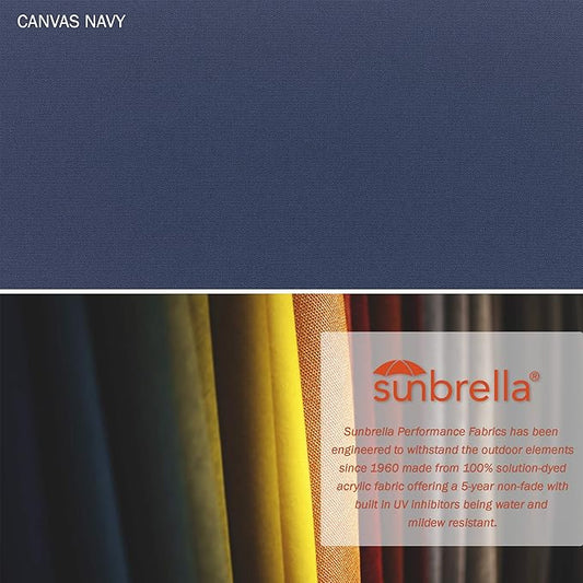 California Umbrella 9' Round Aluminum/Fiberglass Umbrella, Push Open, Bronze Pole, Sunbrella Navy Fabric