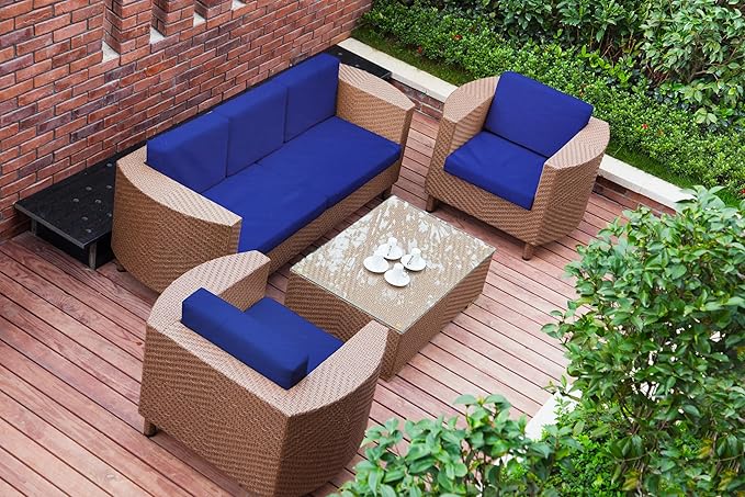 NettyPro Patio Bench Swing Loveseat Cushion Covers, Water Resistant UV Protection Outdoor Furniture Cushion Slipcovers with Zipper, Navy, 48 x 18 x 3 Inch