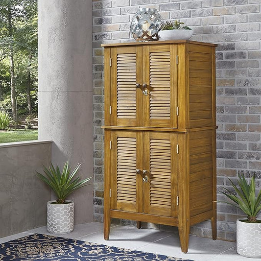 Homestyles Maho Outdoor Storage, Large Cabinet, Brown