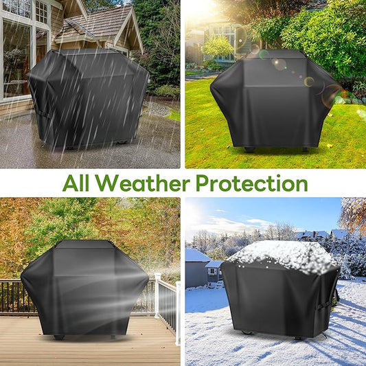 Grill Cover 60 Inch for Outdoor Gas BBQ Grill,Waterproof Fade Resistant Anti-UV Barbecue Grill Cover & Weather Protection BBQ Cover for Griddle Outdoor,Compatible with Weber Nexgrill Char-broil