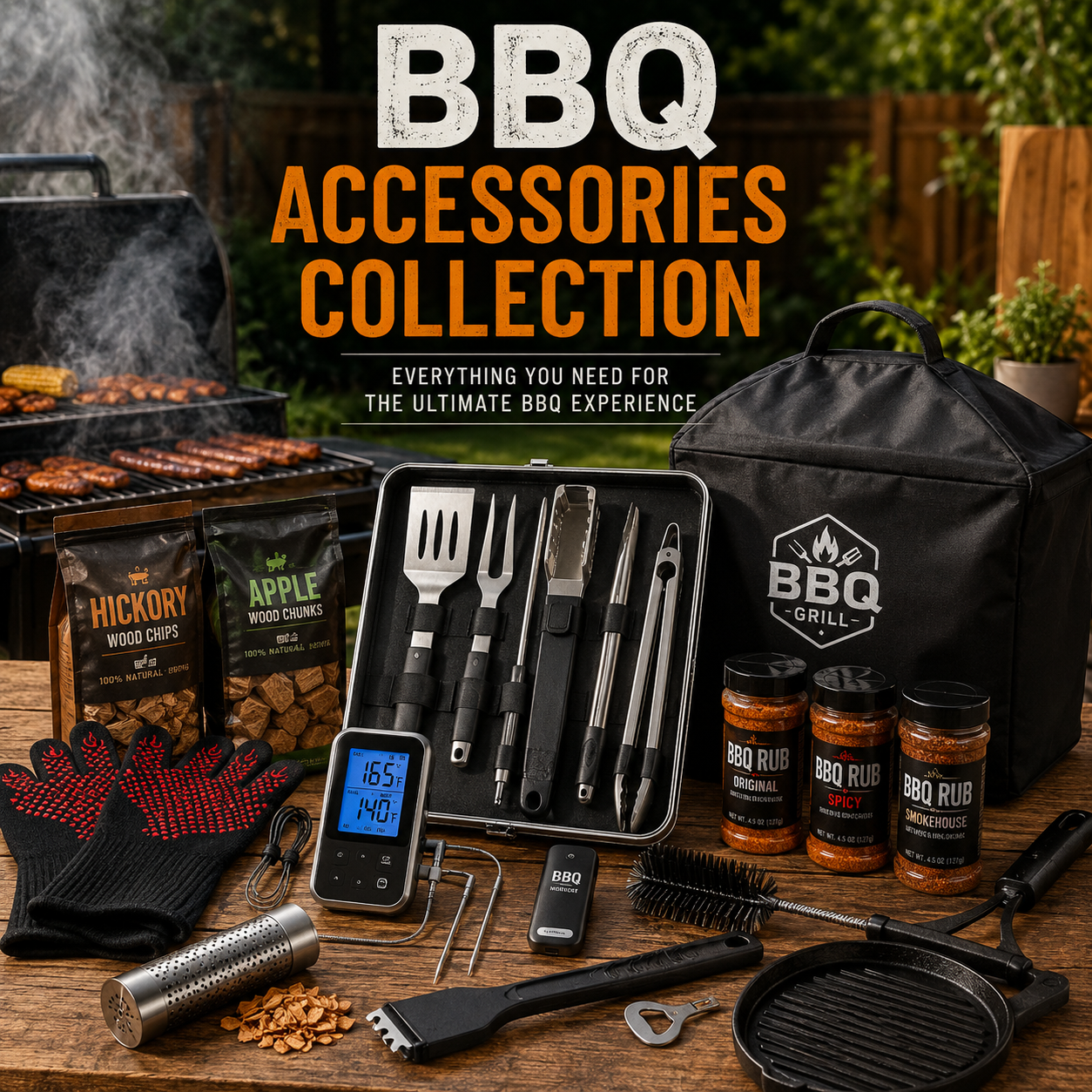 BBQ Accessories Collection Featuring Premium Grilling Tools Smoking Accessories And Outdoor Cooking Essentials