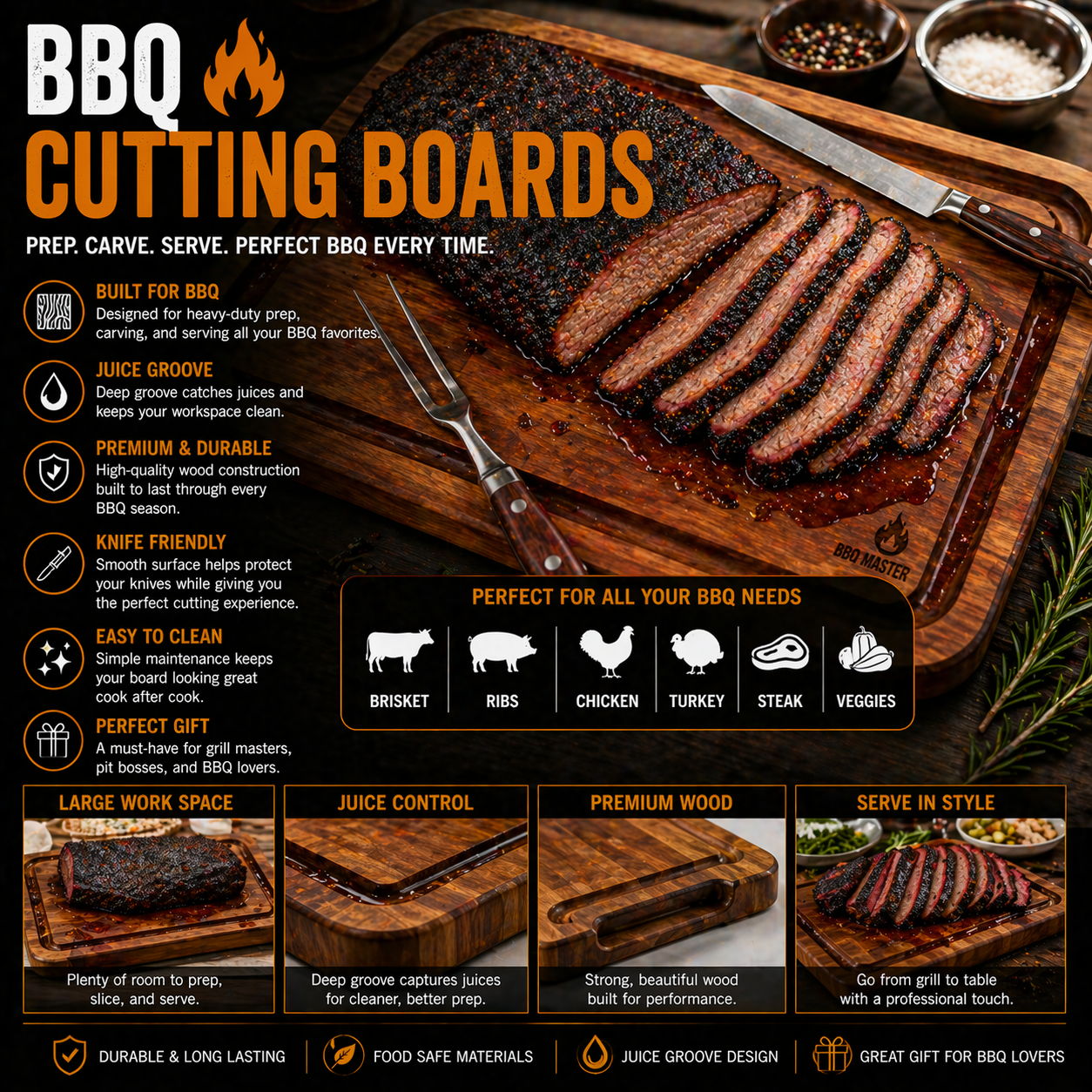 BBQ Cutting Boards | Premium BBQ Carving Boards