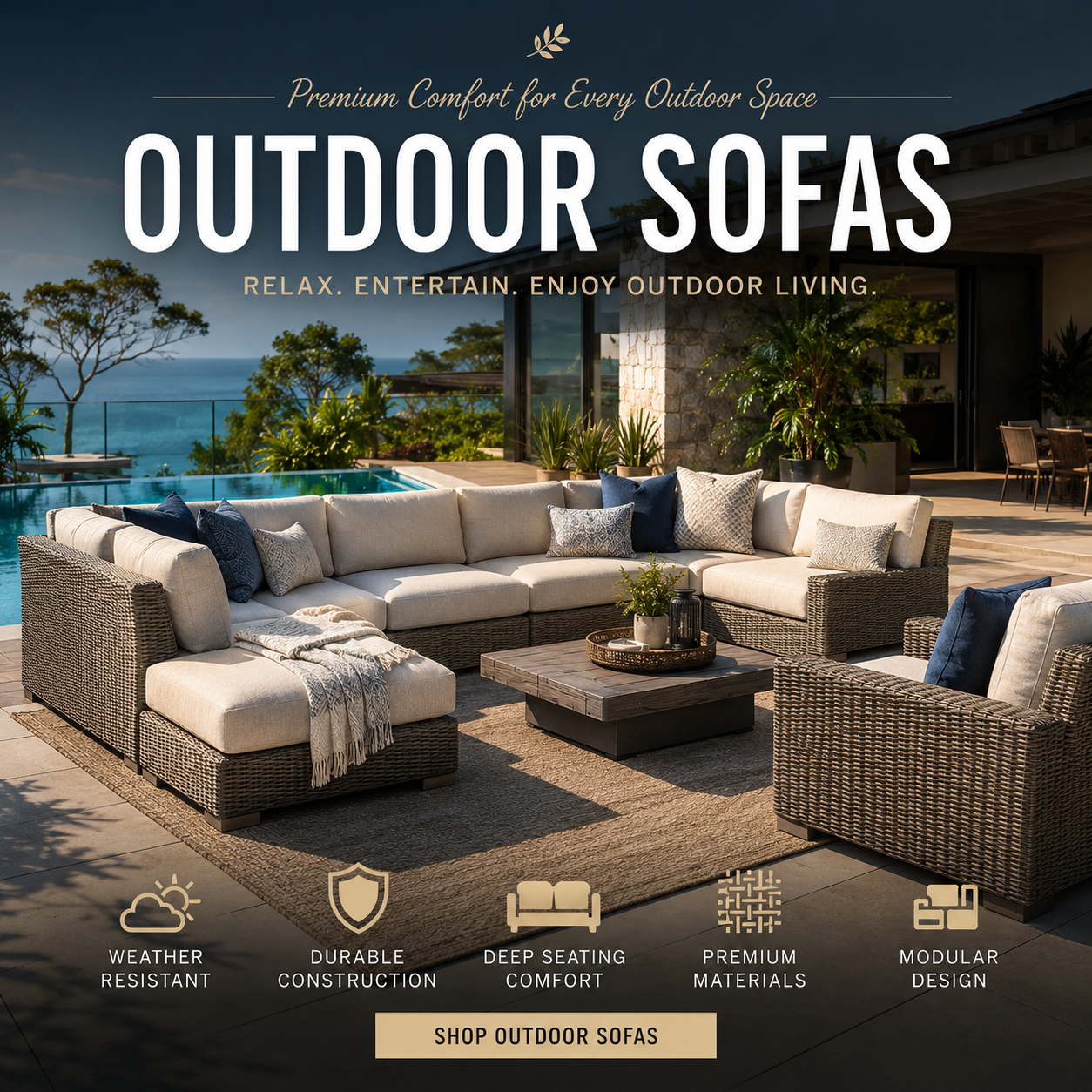Luxury Outdoor Sofas And Patio Seating Designed For Comfortable Backyard Living