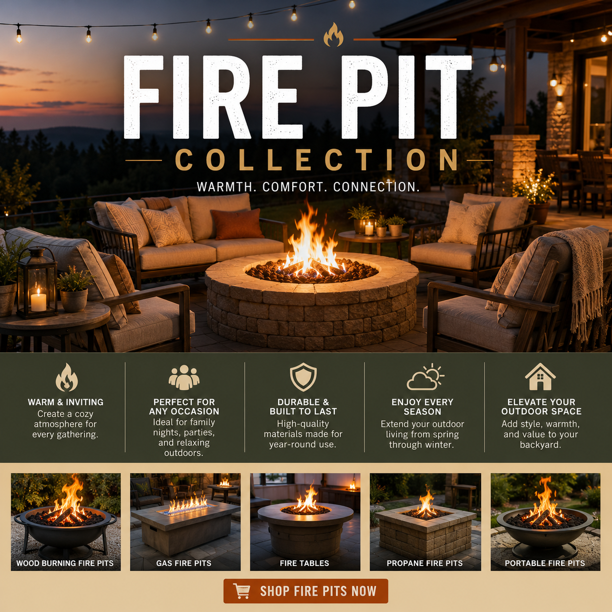 Premium Fire Pit For Backyard Gatherings Outdoor Relaxation And Comfortable Outdoor Living