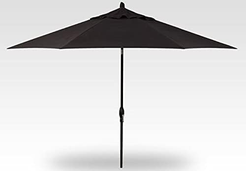 Treasure Garden 11-Foot Patio Umbrella - Outdoor Furniture Market Umbrella – Auto Tilt – Black Aluminum Frame (Obravia2, Black)