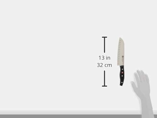 ZWILLING Twin Signature 7-inch Razor-Sharp German Hollow Edge Santoku Knife, Made in Company-Owned German Factory with Special Formula Steel perfected for almost 300 Years, Dishwasher Safe