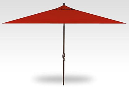 Treasure Garden 8 x 10 ft Patio Umbrella - Rectangular Market Umbrella – Auto Tilt – Bronze Aluminum Frame (Obravia2, Red)
