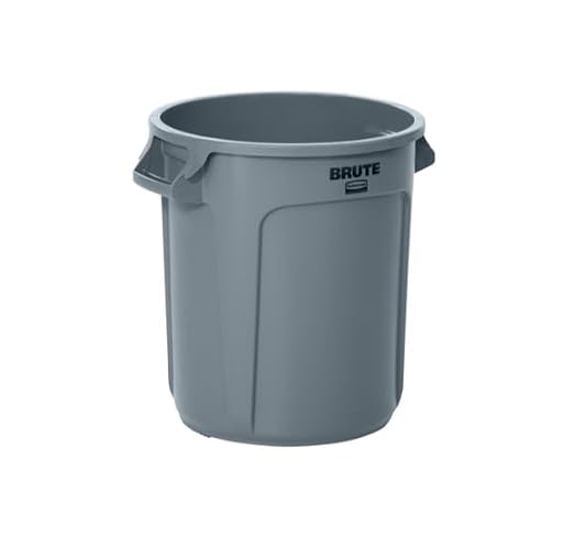 Rubbermaid Commercial Products BRUTE Heavy-Duty Round Trash/Garbage Can, 10-Gallon, Gray, Outdoor Waste Container for Landscapers/Construction/Restaurants/Office/Warehouse/Commercial Environments