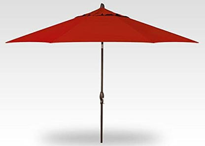 Treasure Garden Deluxe Crank-Tilt 9-FT Octagon Market Umbrella - Outdoor Patio, Deck, Pool, Backyard Stand Alone Umbrella - Heavy Duty w/Bronze Frame & Obravia Fabric (Red)