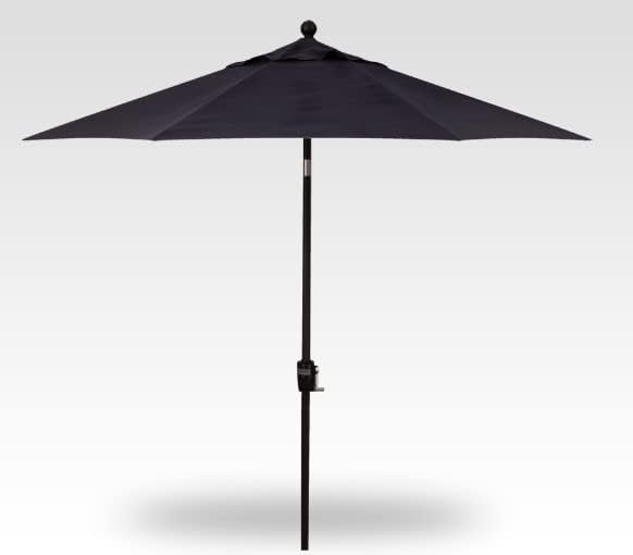 Treasure Garden 7.5ft Patio Umbrella – Outdoor Market Umbrella – Push Button Tilt – Black Aluminum Frame (O'bravia, Navy)