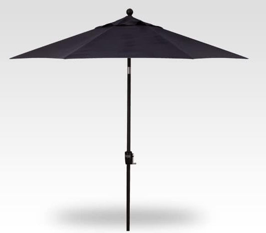 Treasure Garden 7.5ft Patio Umbrella – Outdoor Market Umbrella – Push Button Tilt – Black Aluminum Frame (O'bravia, Navy)