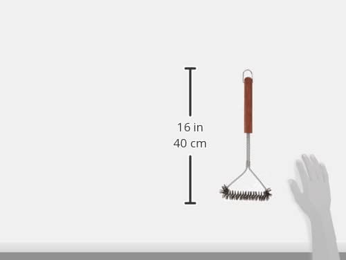 Küchenprofi Stainless Steel Barbecue Brush - 17.7" Long, Rosewood Handle - Heavy-Duty Grill Brush & BBQ Cleaner for Outdoor Grill Cleaning