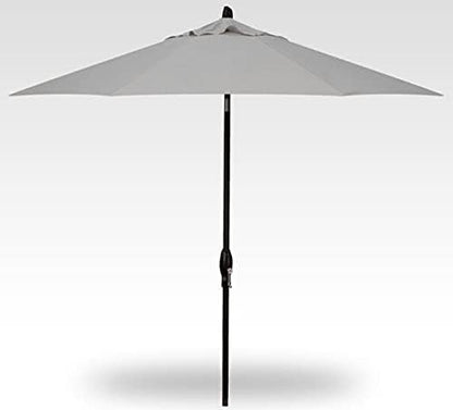 Treasure Garden 9’ Deluxe Auto-Tilt Market Umbrella | Sunbrella® Fade Resistant Fabric | Crank Tilt System | Large Octagon Canopy | Outdoor Patio, Deck, Pool, Backyard | Cast Silver | Black Frame