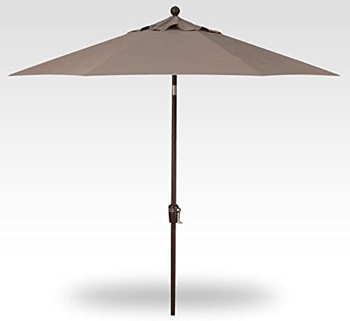 Treasure Garden 7.5ft Patio Umbrella – Outdoor Market Umbrella – Push Button Tilt – Bronze Aluminum Frame (O’bravia, Taupe)