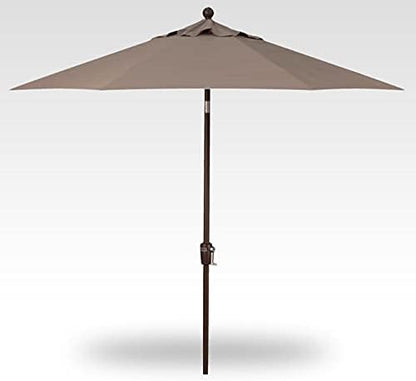 Treasure Garden 7.5ft Patio Umbrella – Outdoor Market Umbrella – Push Button Tilt – Bronze Aluminum Frame (O’bravia, Taupe)