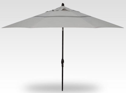 Treasure Garden 11ft Double Wind Vent Patio Umbrella – Outdoor Market Umbrella – Deluxe Auto-Tilt – Black Aluminum Frame (Sunbrella, Cast Iron)