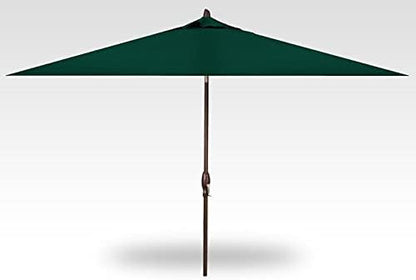 Treasure Garden 8 x 10 ft Patio Umbrella - Rectangular Market Umbrella – Auto Tilt – Bronze Aluminum Frame (Obravia2, Forest Green)