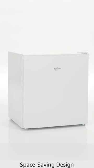 Koolatron 1.6 Cu.Ft Mini Fridge with Freezer Reversible Single Door Compact Refrigerator Adjustable Thermostat Energy Saving Mini Fridge for Bedroom Office Dorm Neveras Pequeñpara (White)