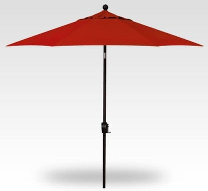 Treasure Garden 7.5ft Patio Umbrella – Outdoor Market Umbrella – Push Button Tilt – Black Aluminum Frame (O'bravia, Red)