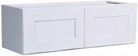 Design House Brookings Shaker Unassembled Bridge Wall Kitchen Cabinet W3018, 30 W x 12 D x 18 H, Painted White with Sherwin Williams®, Solid Wood, 561662