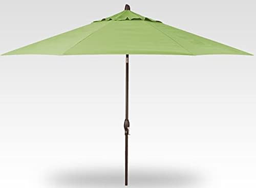 Treasure Garden Deluxe Crank-Tilt 9-FT Octagon Market Umbrella - Outdoor Patio, Deck, Pool, Backyard Stand Alone Umbrella - Heavy Duty w/Bronze Frame & Obravia Fabric (Kiwi)