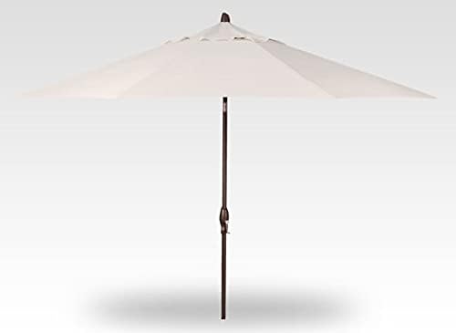 Treasure Garden 11-Foot Patio Umbrella - Outdoor Furniture Market Umbrella – Auto Tilt – Bronze Aluminum Frame (Obravia2, Vanilla)