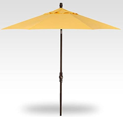 Treasure Garden 9-Foot Starlux Deluxe Collar-Tilt Market Umbrella with Bronze Frame and Obravia2 Fabric: Lemon