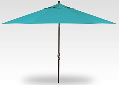 Treasure Garden Deluxe Crank-Tilt 9-FT Octagon Market Umbrella - Outdoor Patio, Deck, Pool, Backyard Stand Alone Umbrella - Heavy Duty w/Bronze Frame & Obravia Fabric (Aqua)