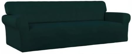 PureFit Stretch Couch Covers for Sofa 4 Seater Slipcovers Deep Teal | 1-Piece Sofa Cover Washable Soft Couch protector, Couch Slipcover with Non Skid Foam and Elastic Bottom for Kids, Dogs