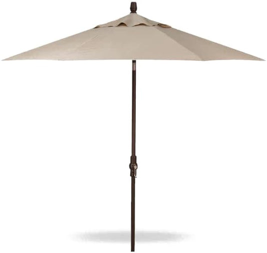 Treasure Garden 9 FT Auto Tilt Market Umbrella with USB Port, Aluminum Pool Umbrella, Fade Resistant, Snap-N-Lock Assembly (9-FT Starlux Collar-Tilt Sunbrella Antique Beige w/Bronze Frame)